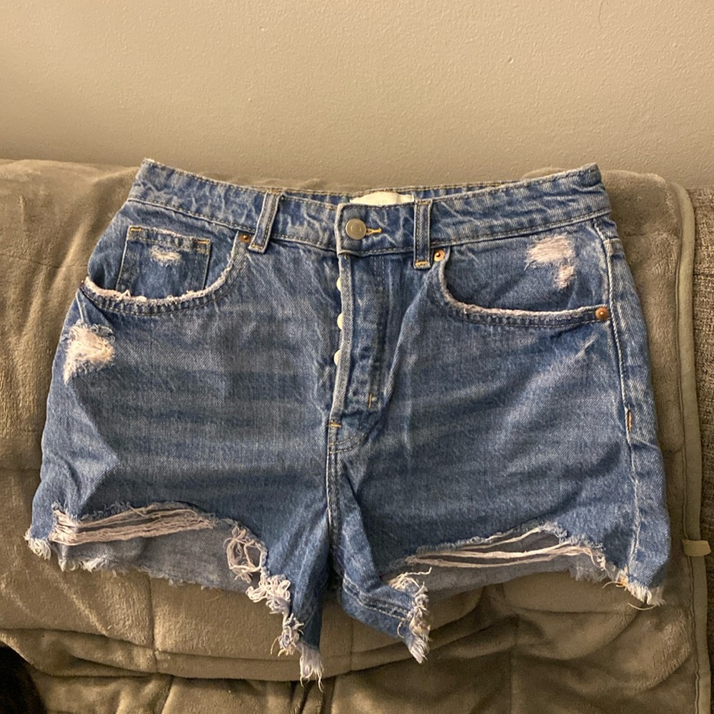 High waisted jean shorts